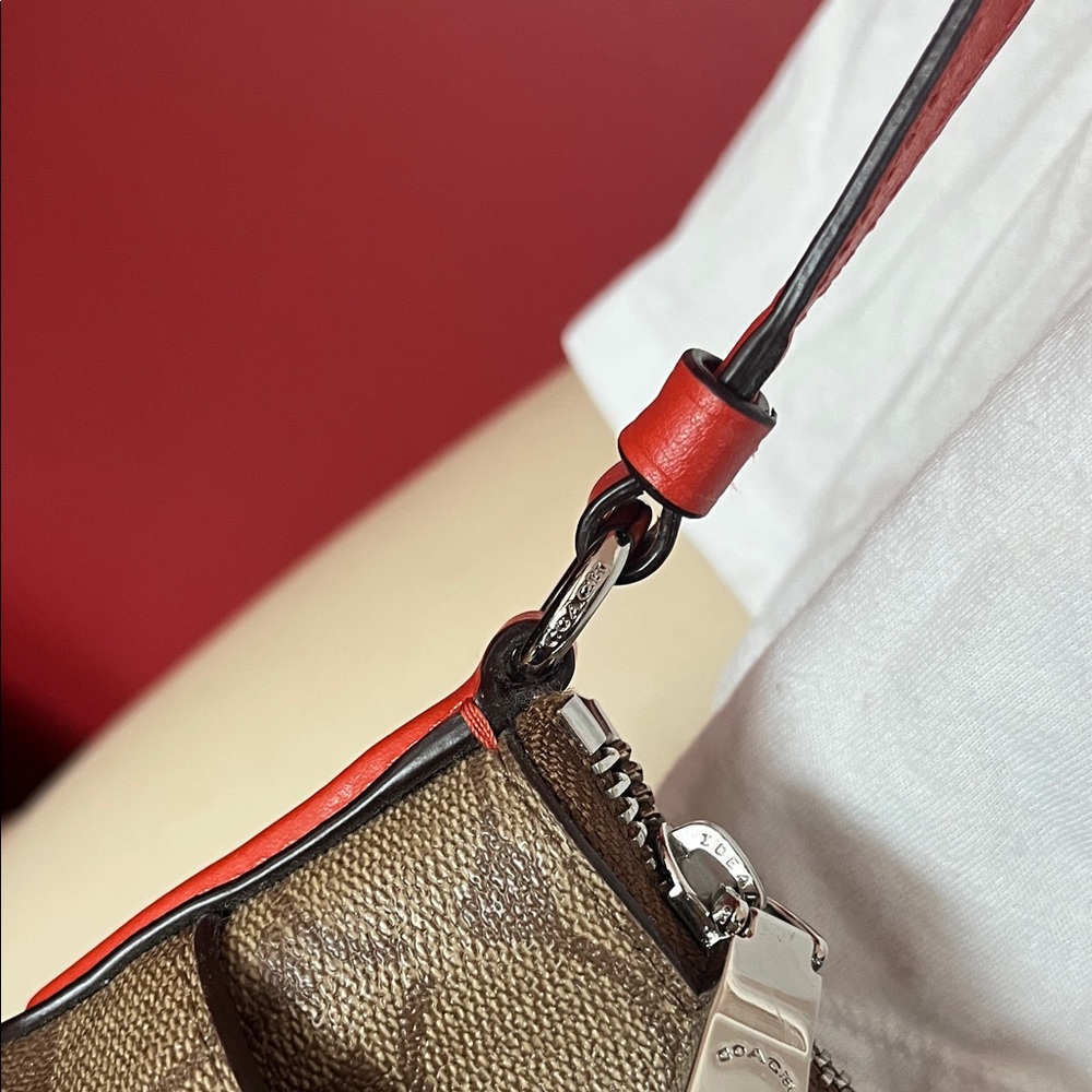 New Coach Crossbody Bag - Brown with orange Accents - Picture 8 of 16